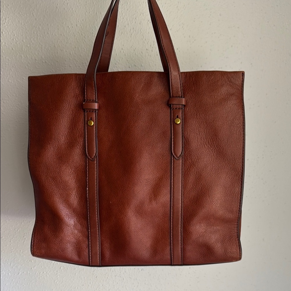 Fossil Brown Leather Tote Bag